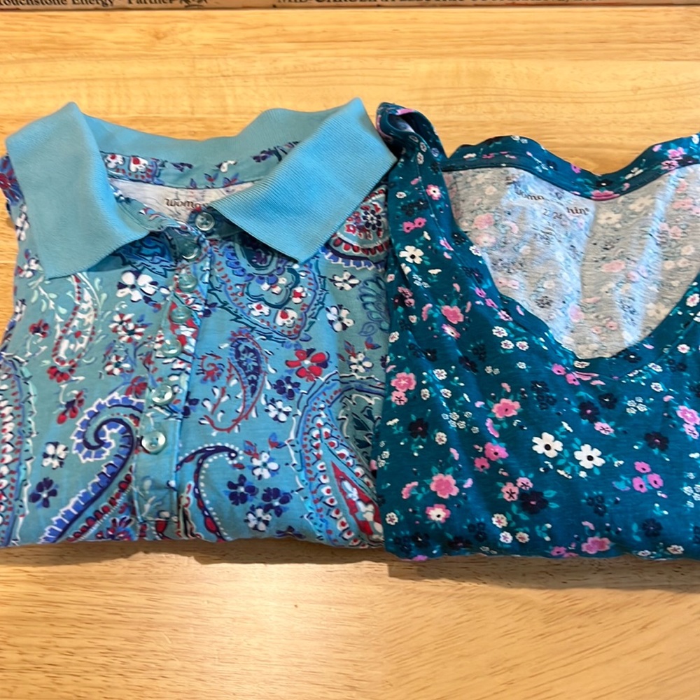 Bundle of two casual shirts by Woman Within in size 22/24